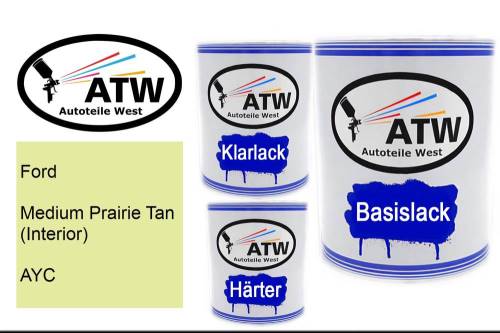 Ford, Medium Prairie Tan (Interior), AYC: 1L Lackdose + 1L Klarlack + 500ml Härter - Set, von ATW Autoteile West.